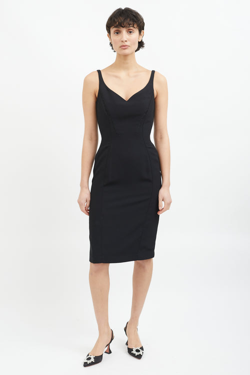 Mugler Black Sweetheart Mini Dress