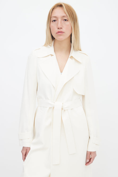 Theory Cream Belted Trench Coat