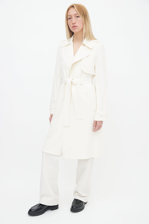 Theory Cream Belted Trench Coat