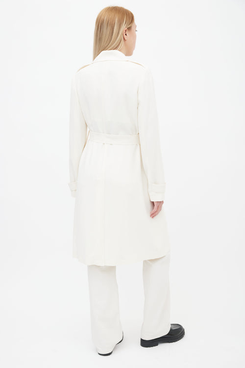 Theory Cream Belted Trench Coat