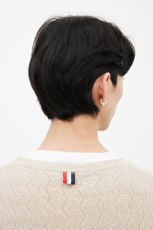 Thom Browne Beige Zig-Zag Knit Sweater