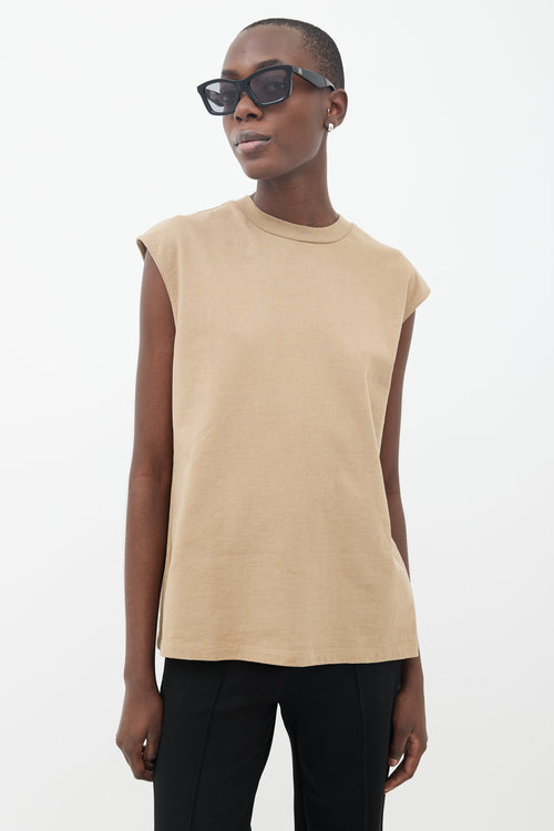 Tibi Brown Cotton Tank Top