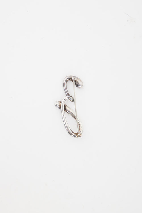 Tiffany 
Co. x Elsa Peretti 925 Silver Alphabet Letter Z Brooch