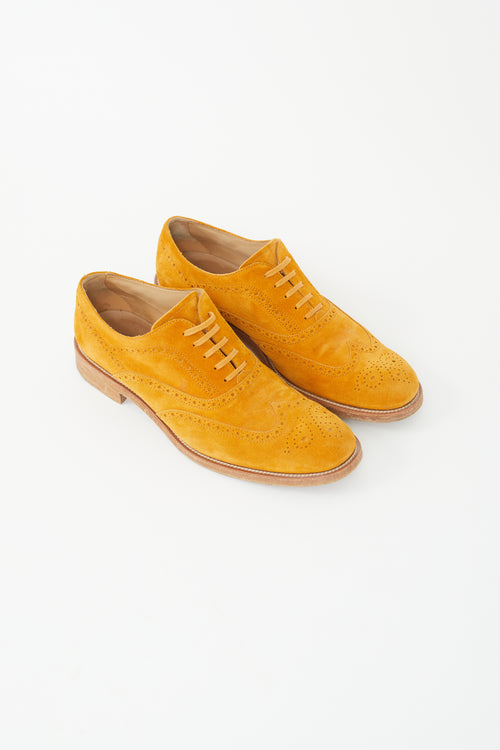 Tod
s Yellow Suede Lace Up Brogue