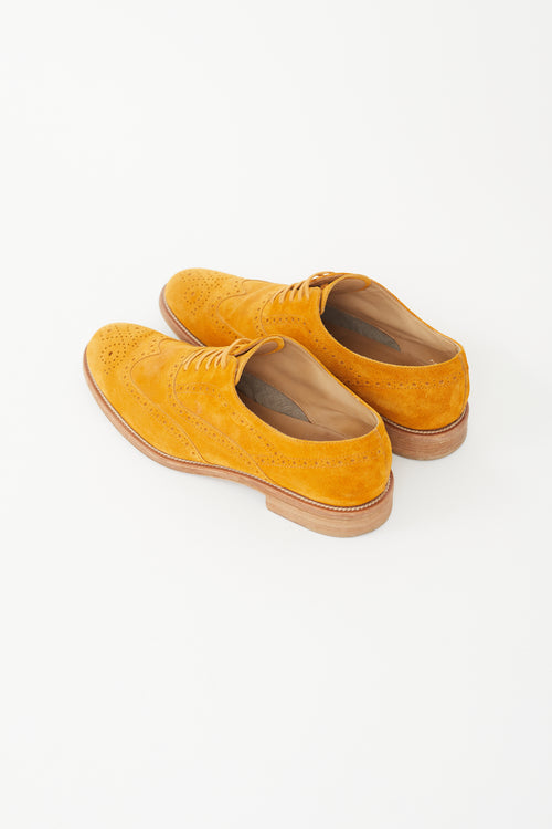 Tod
s Yellow Suede Lace Up Brogue