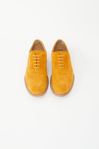 Tod
s Yellow Suede Lace Up Brogue