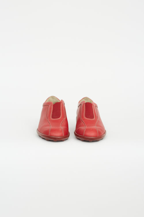 Tod
s Kids Red Leather Loafer