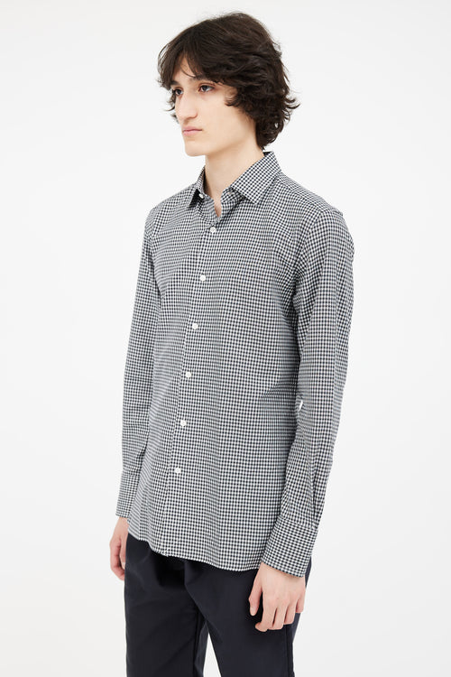 Tom Ford Black 
White Cotton Gingham Shirt