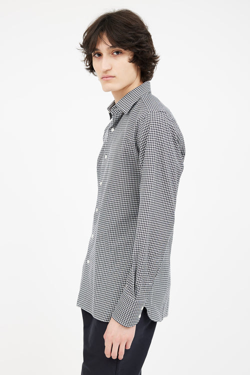 Tom Ford Black 
White Cotton Gingham Shirt