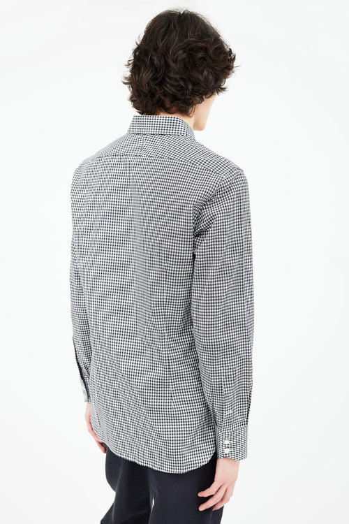 Tom Ford Black 
White Cotton Gingham Shirt