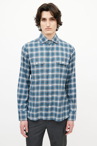 Tom Ford Blue 
White Check Shirt