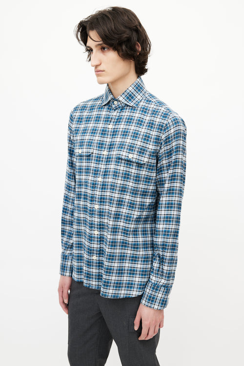 Tom Ford Blue 
White Check Shirt