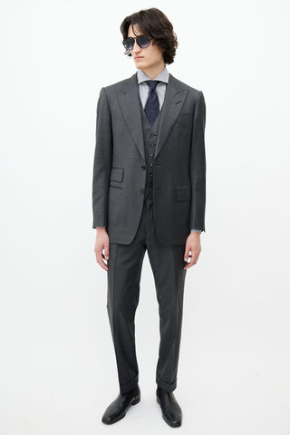 Tom Ford Grey Wool Three Piece Suit