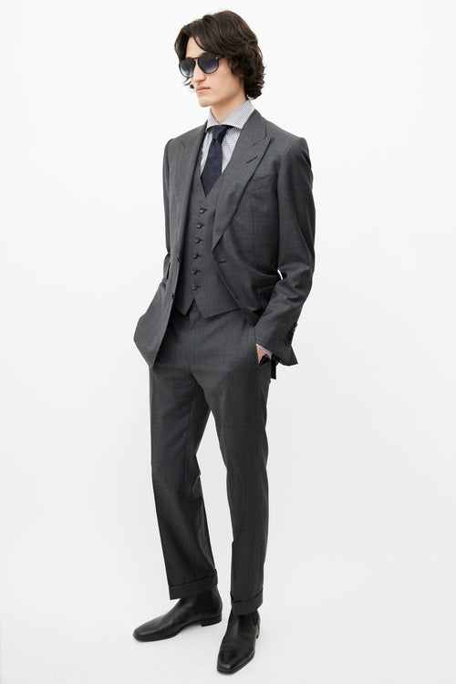 Tom Ford Grey Wool Three Piece Suit