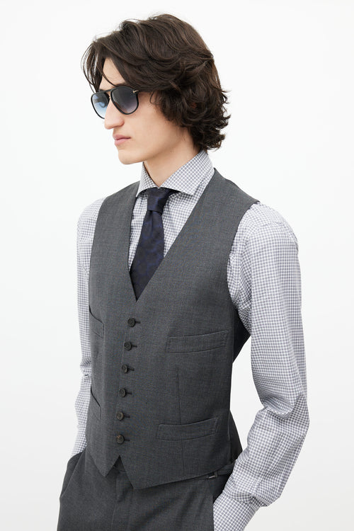 Tom Ford Grey Wool Three Piece Suit