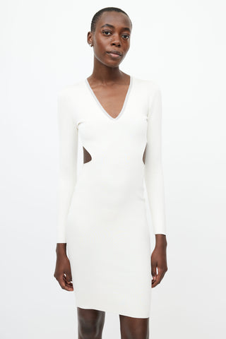 Tom Ford White Cut Out V-Neck Dress