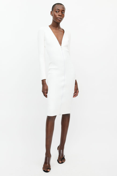 Tom Ford White Knit Zip Up Dress