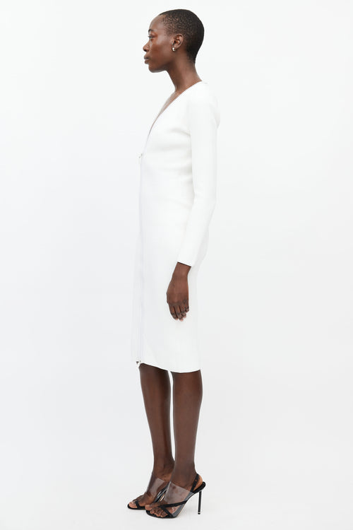 Tom Ford White Knit Zip Up Dress