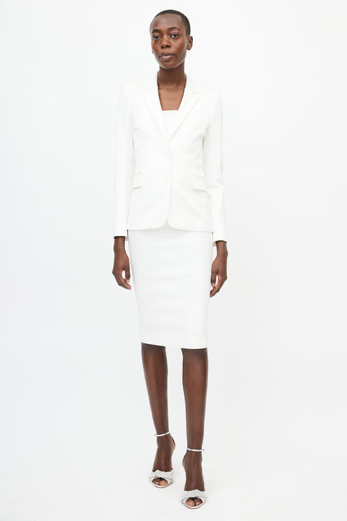 Tom Ford White Textured Woven Dress Suit