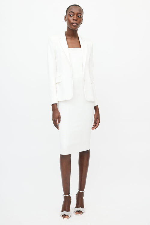 Tom Ford White Textured Woven Dress Suit