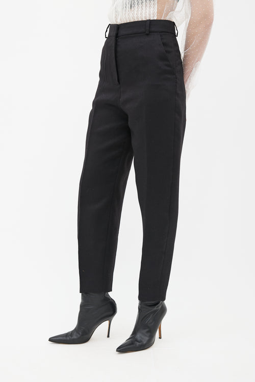 Totême Black Wool Tapered Trouser