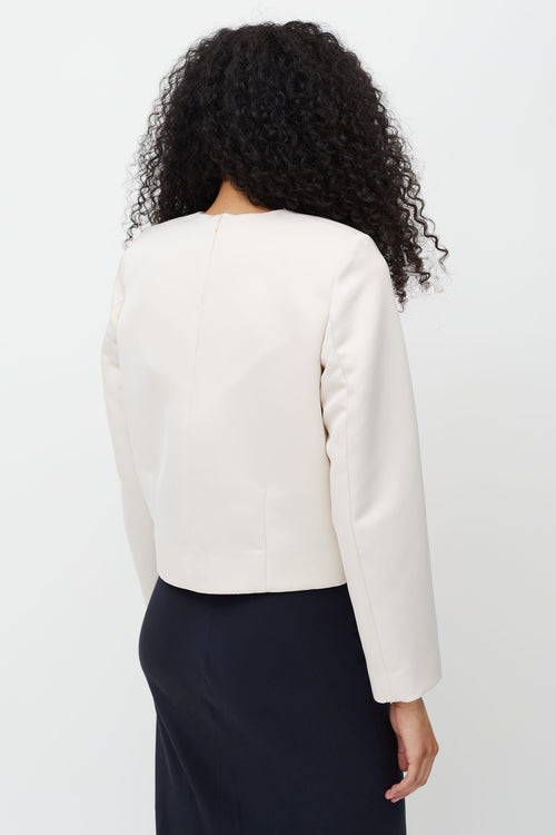 Totême Cream Long Sleeve Satin Blouse