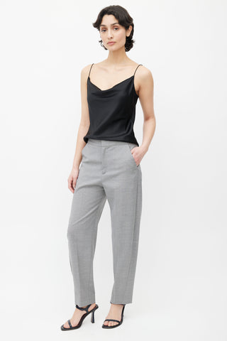 Totême Grey Wool Lasavina Straight Leg Trouser