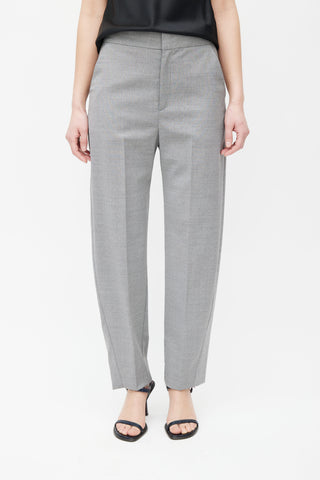 Totême Grey Wool Lasavina Straight Leg Trouser