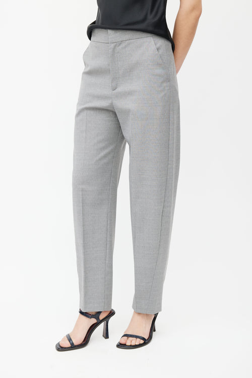 Totême Grey Wool Lasavina Straight Leg Trouser