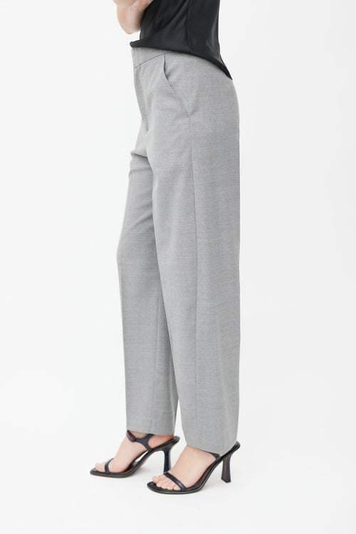 Totême Grey Wool Lasavina Straight Leg Trouser