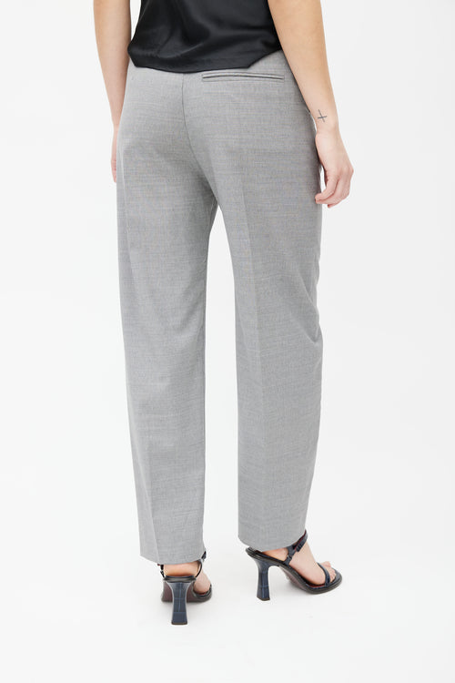 Totême Grey Wool Lasavina Straight Leg Trouser