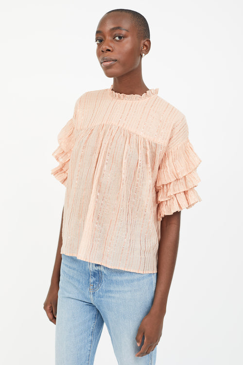 Ulla Johnson Pink Sparkle Stripe  Blouse