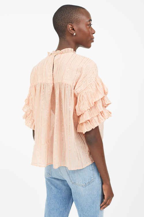 Ulla Johnson Pink Sparkle Stripe  Blouse