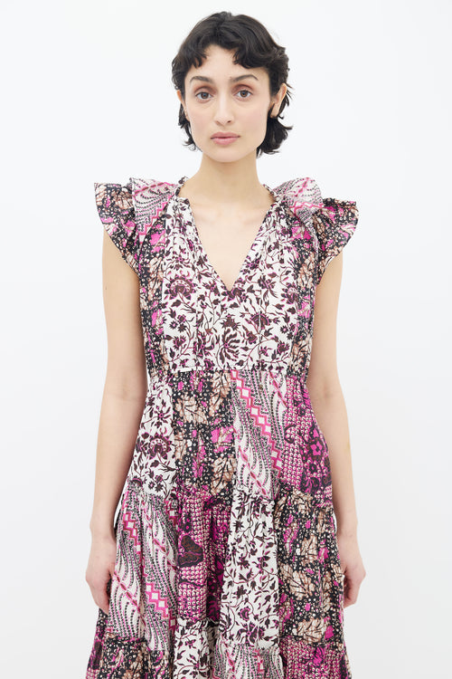 Ulla Johnson Pink Multicolor Patchwork Dress