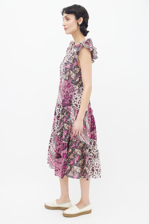 Ulla Johnson Pink Multicolor Patchwork Dress