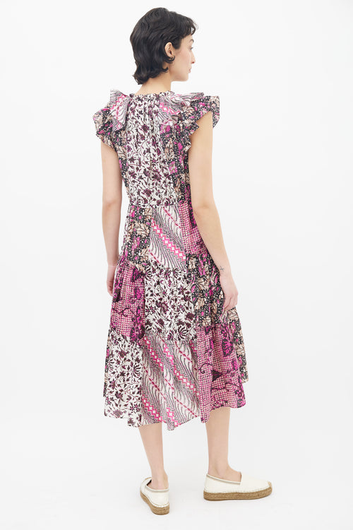 Ulla Johnson Pink Multicolor Patchwork Dress