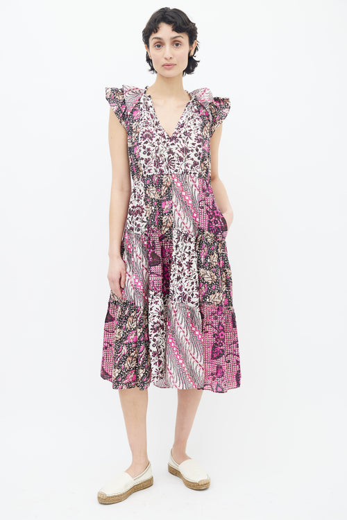 Ulla Johnson Pink Multicolor Patchwork Dress