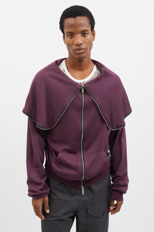 Unravel Project Purple Full-Zip Two-Way Hoodie