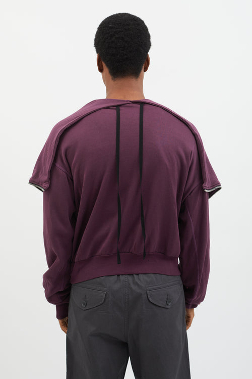 Unravel Project Purple Full-Zip Two-Way Hoodie