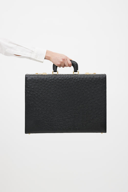 VSP Archive Black Textured Leather Briefcase