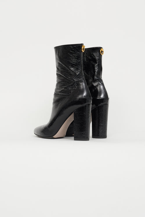 Valentino Black Garavani 110mm Patent Leather Ankle Boot