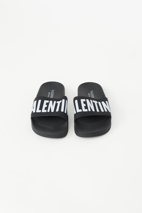 Valentino Black 
White Logo Slide