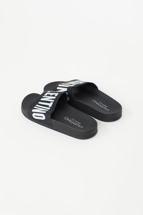 Valentino Black 
White Logo Slide