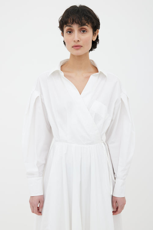 Valentino Le Blanc Spring 2020 White Wrap Maxi Dress