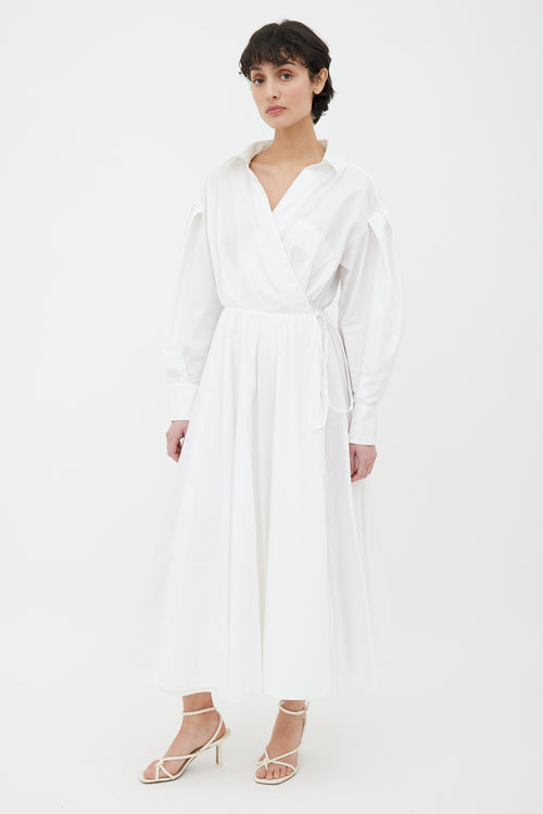 Valentino Le Blanc Spring 2020 White Wrap Maxi Dress