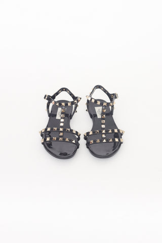 Valentino Black Rockstud Jelly Sandal