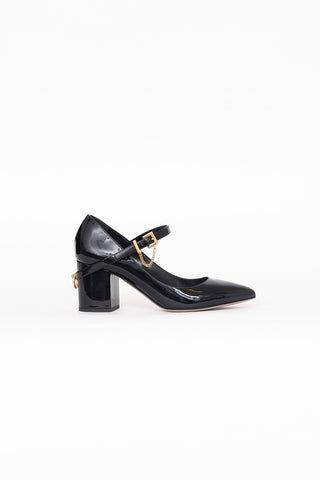 Valentino Black Ringstud Mary Jane Pump