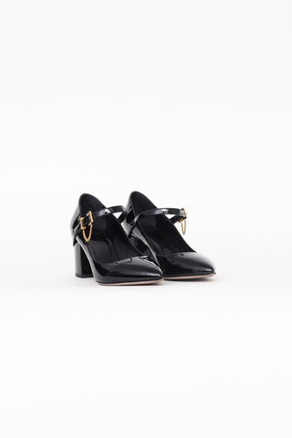 Valentino Black Ringstud Mary Jane Pump