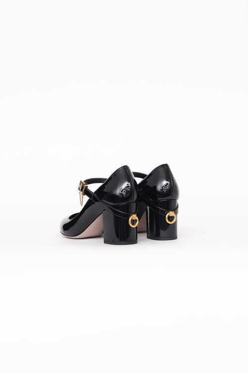 Valentino Black Ringstud Mary Jane Pump