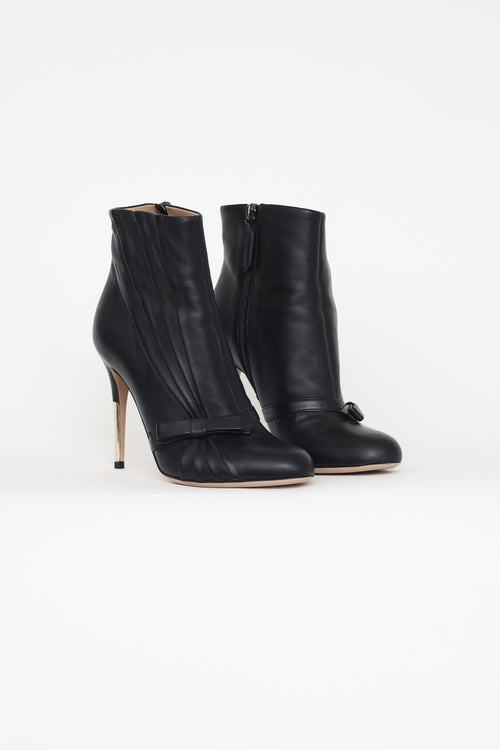 Valentino Black Pleated Booties